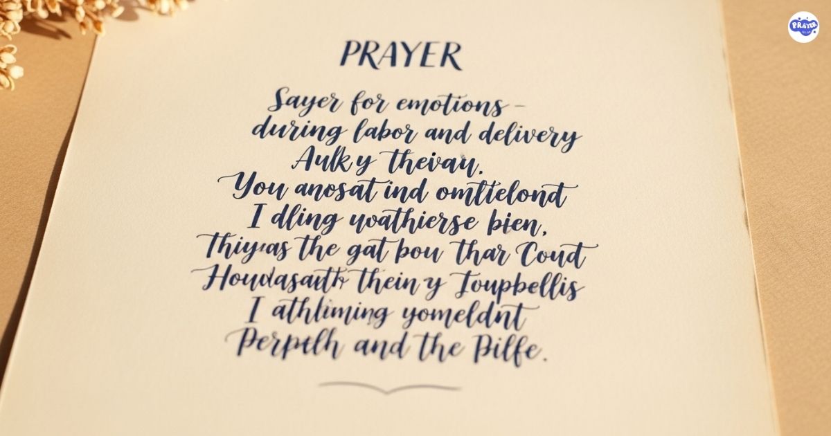 Prayer for Emotions during Labor and Delivery