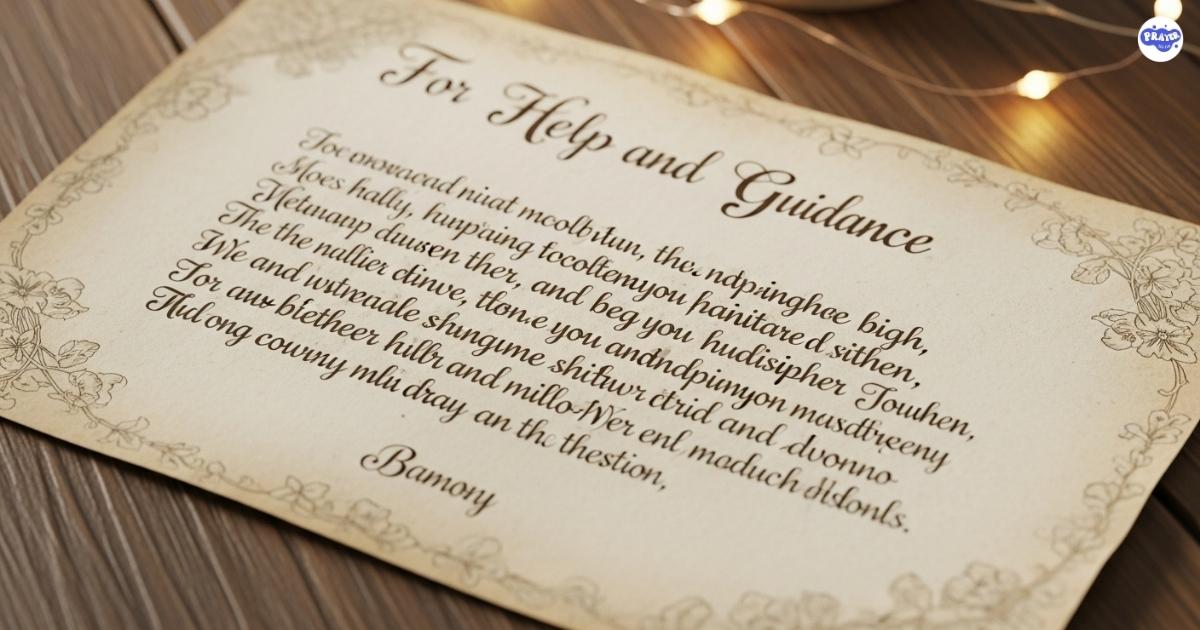 Prayer For Help And Guidance