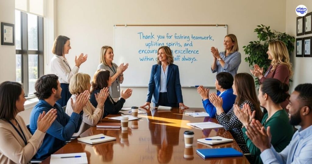 Thank you message for Principal Appreciation from staff