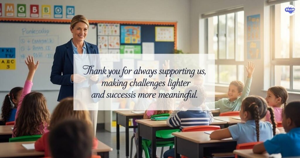 Thank you message to Principal for support